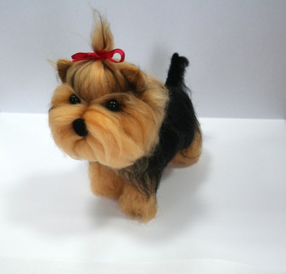 Yorkshire Terrier.Needle Felted York Dog. by HandMadeArtForYou