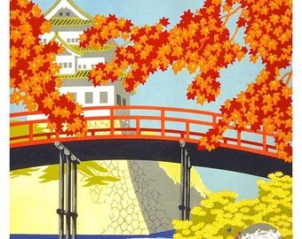 Visit Japan By Mail Vintage Travel Print Poster Visit Japan By Mail Vintage Travel Print Poster