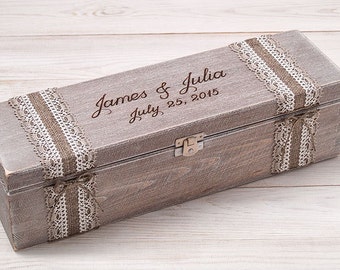 Wedding Wine Box Ceremony Fight Box Personalized Wedding Gift Wine Ceremony Rustic Wedding Wine Capsule Time Capsule Bridal Shower