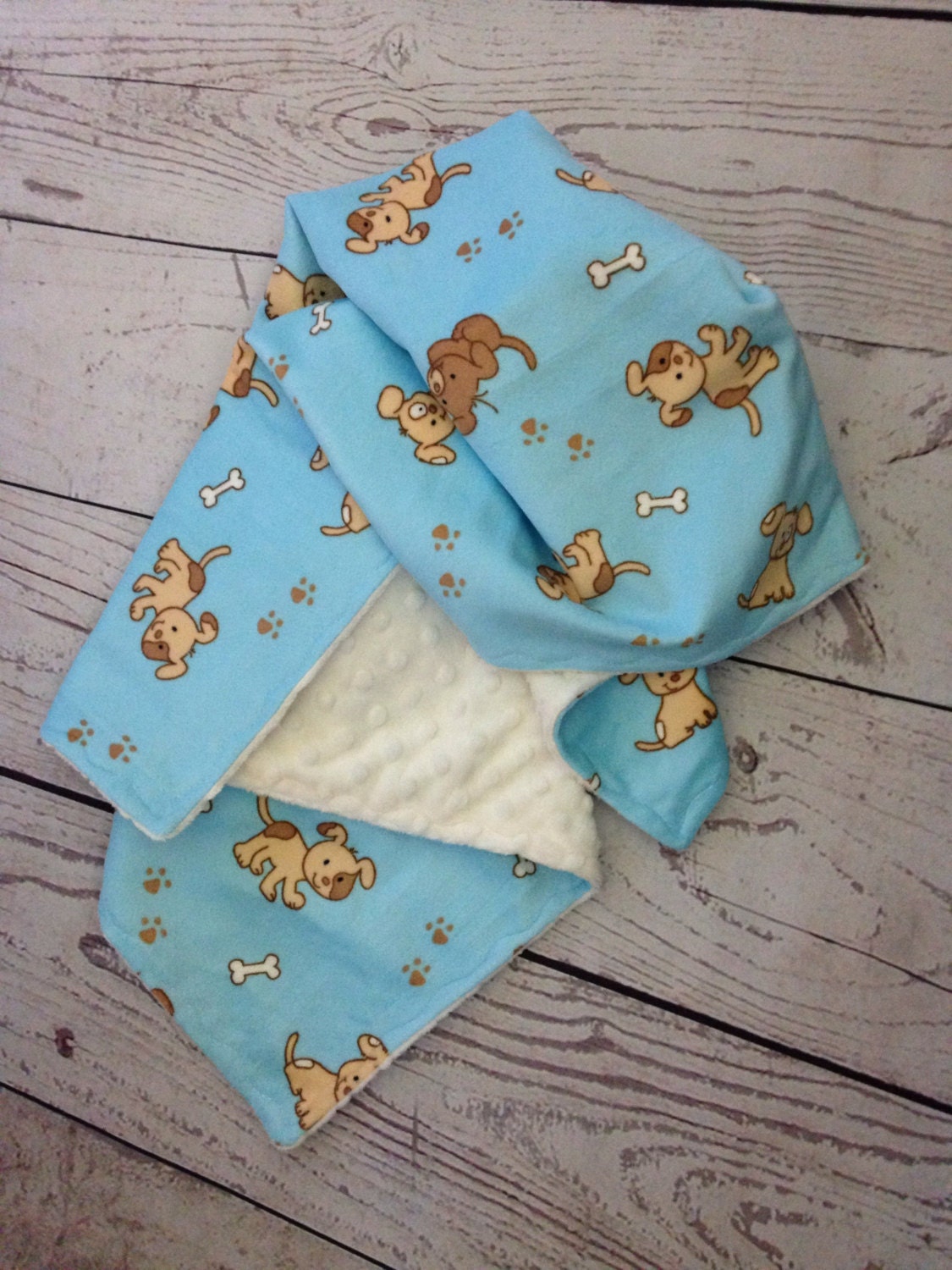 Dog Minky Blanket with Beige Minky Dot Dog Blanket Pet