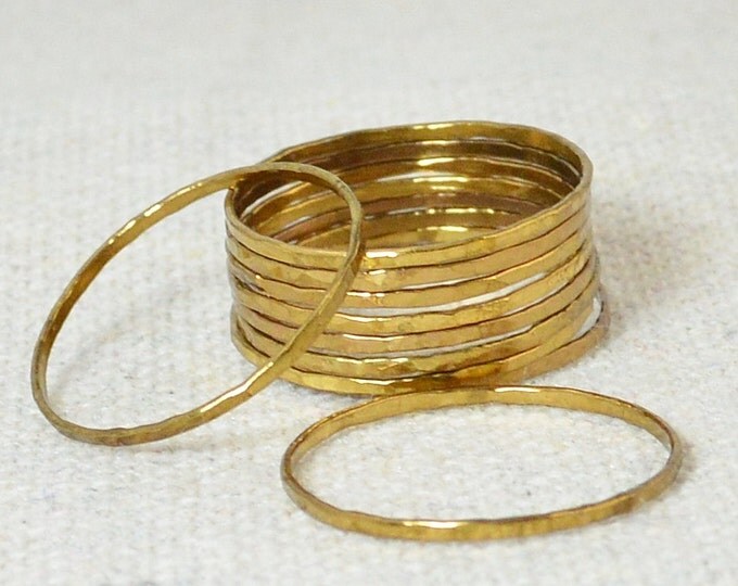 Size 8 Smokey Gold Vermeil Stacking Ring, Ready to Ship, Gold Stacking Ring, Thin Gold Ring, Dark Gold Ring, 24k Gold Ring, Vermeil