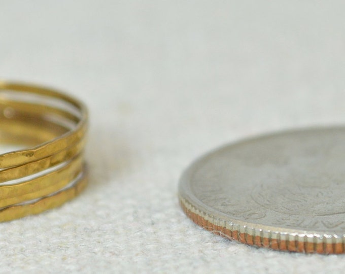 Size 8 Smokey Gold Vermeil Stacking Ring, Ready to Ship, Gold Stacking Ring, Thin Gold Ring, Dark Gold Ring, 24k Gold Ring, Vermeil