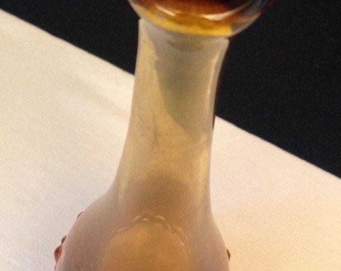 Storewide 25% Off SALE Vintage Fenton Hobnail Patterned Amber Glass Designer Floral Vase Featuring Tapered Style Design