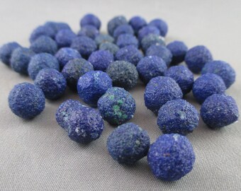 2 Azurite Stones Tumbled - Blue Azurite Crystals, Stone of Heaven, Psychic Stones, Chakra Crystals, Healing Crystals and Stones (T162)