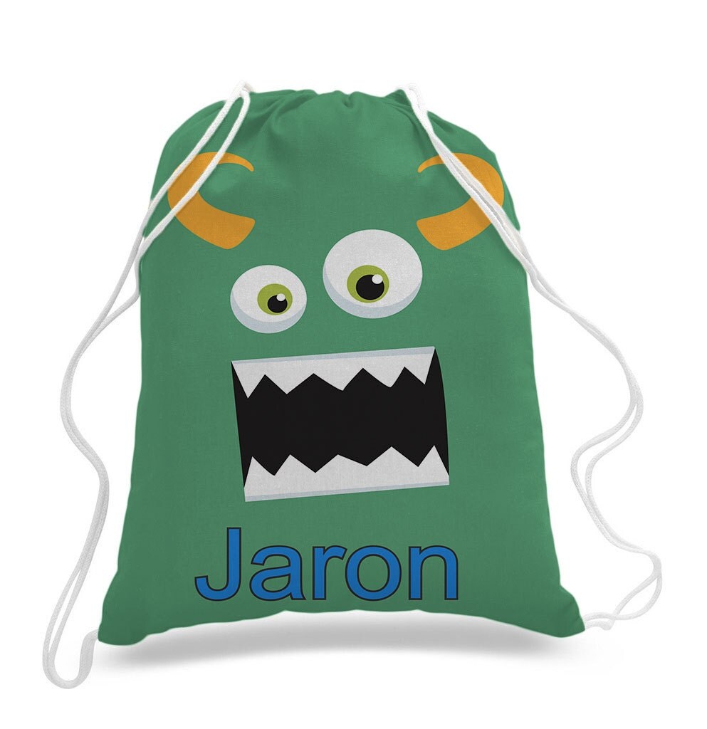 Personalized Monster Kids drawstring bags gym by