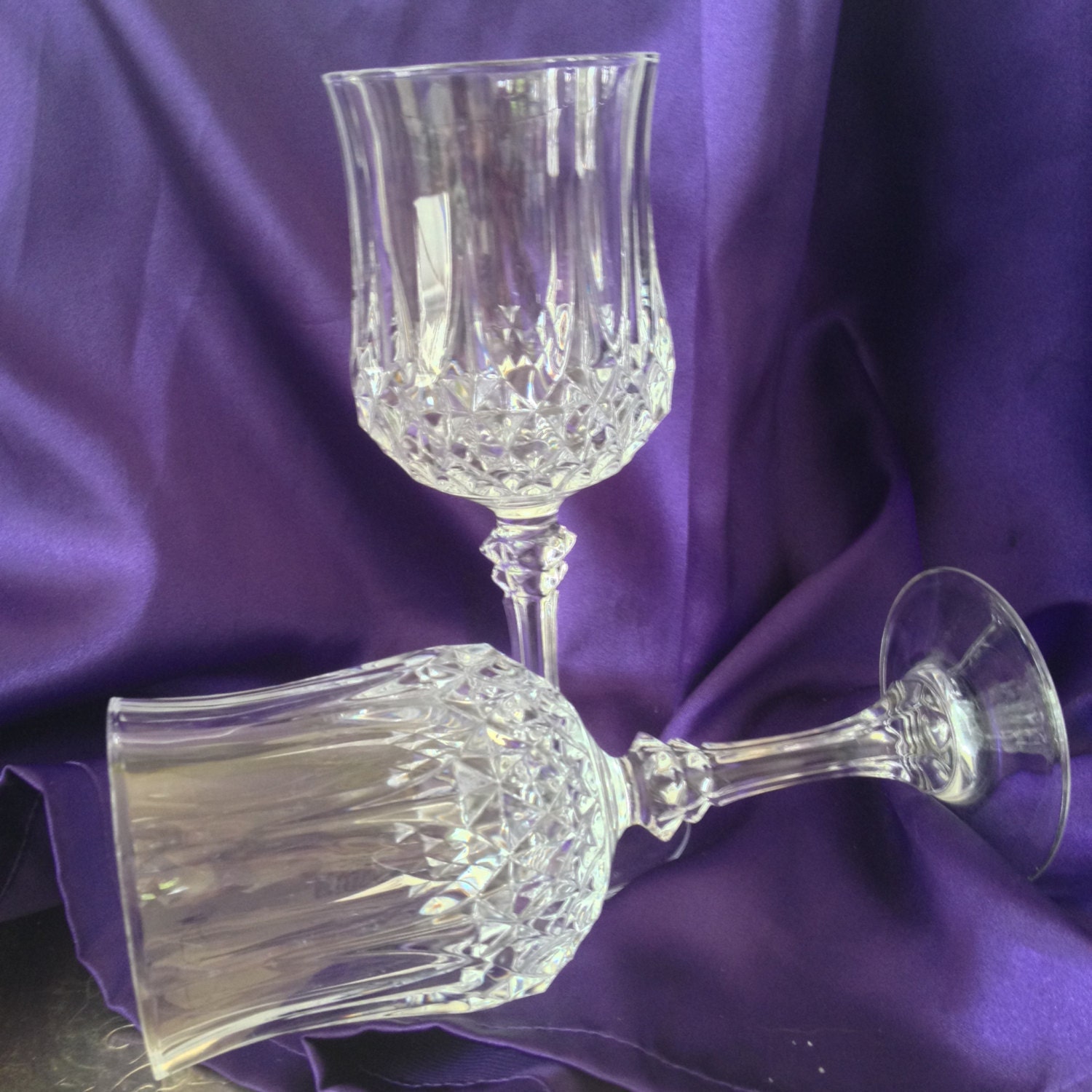Cristal d'Arques Longchamp Wine Goblets Elegant Leaded
