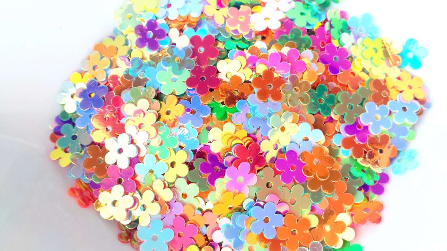 A fun mix of happy colored flower sequins / paillettes from ...