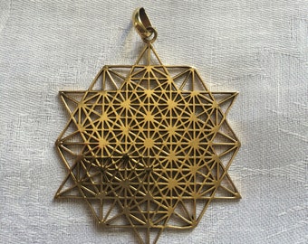 Tetrahedron ,Pendant, Brass, Sacred Geometry