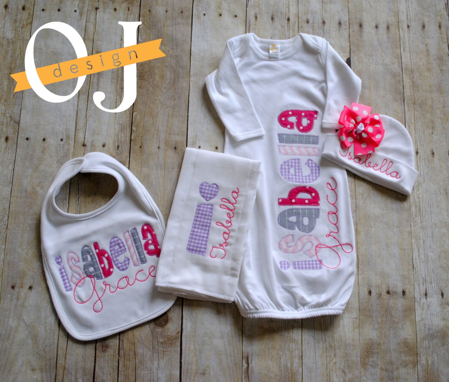 Personalized Baby Girl Gift Set Newborn Gift Set Infant