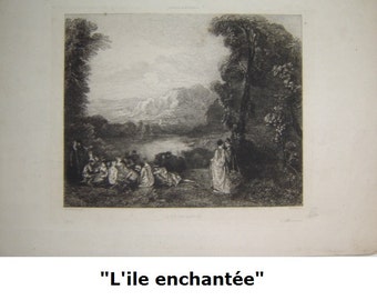 lithography. LITHOGRAPH after WATTEAU