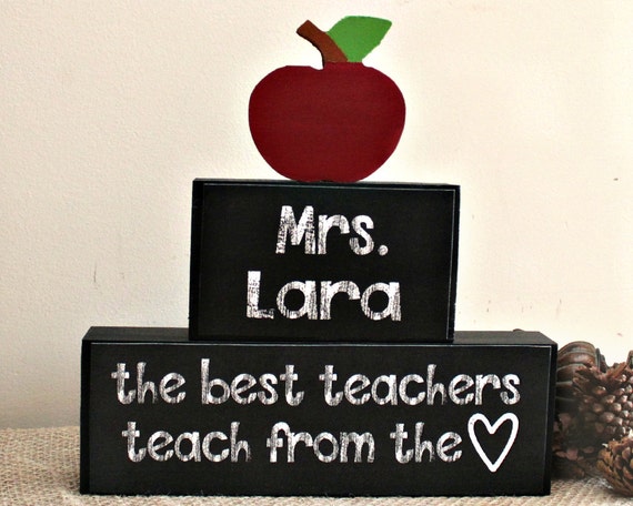 The best teachers teach from heart Teacher Wood by TimelessNotion