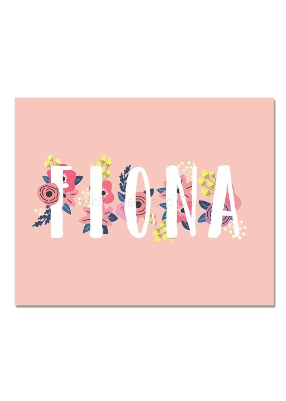 Fiona Personalized Name Sign Baby Name Sign Party Printable