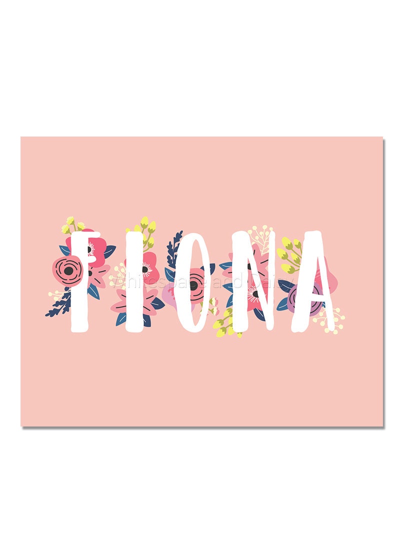 Fiona Personalized Name Sign Baby Name Sign Party Printable