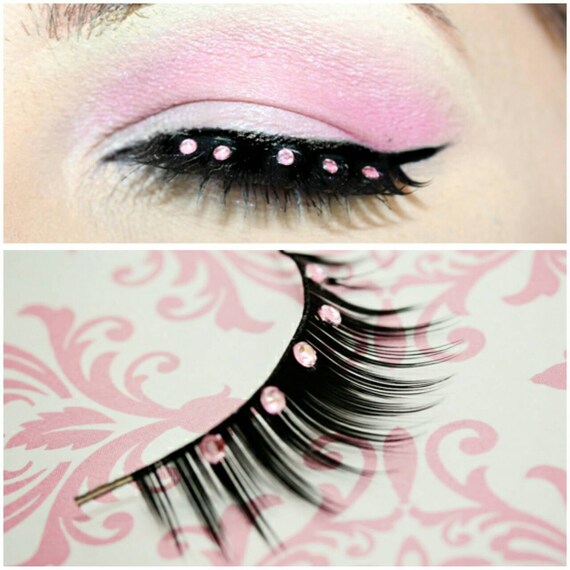 pink false eyelashes