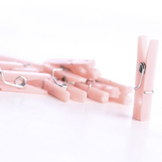 48 Mini Pink Clothes Pins 1.25 Clothespin Game Wedding