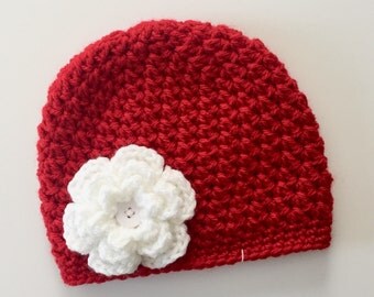 Nebraska Baby Hat, Toddler Child Kids Red Crochet hat