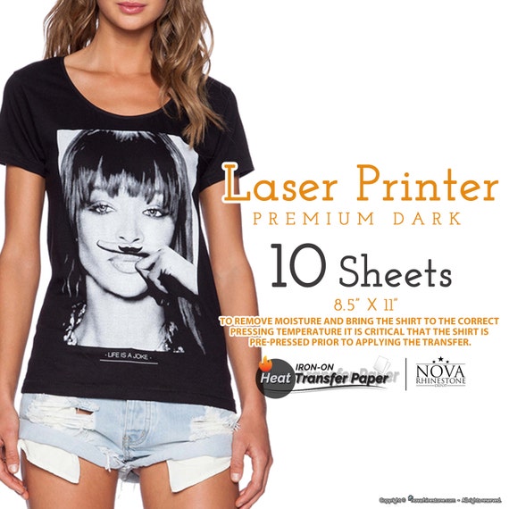 Laser IronOn Heat Transfer Paper For Dark fabric 8.5