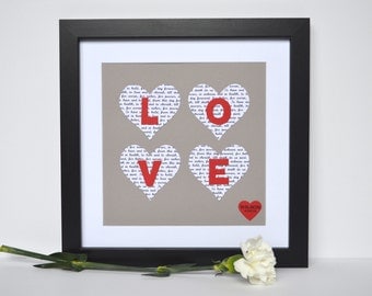 Valentines Day Love Gift, Romantic Gifts, Love Art, Love Lyrics, Gift with Lyrics, Customizable Gift, Valentines Day Gift, Gift for Wife
