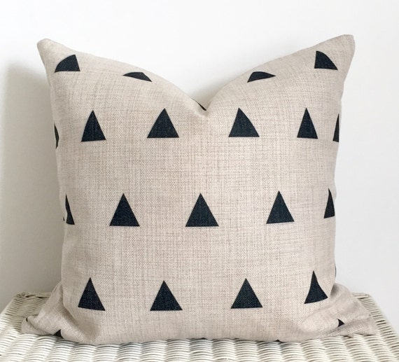 45x45cm Scandi black triangle cushion cover scandi black