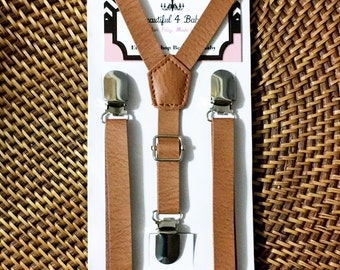 Leather Suspenders, Light Leather Suspenders, Leather Suspenders, Kids Suspenders, Baby Suspenders, Toddler Suspenders, Wedding