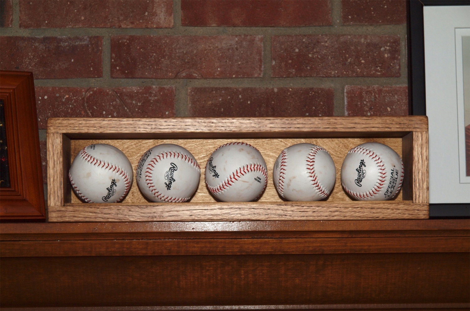 Oak Wooden Baseball Display Case Baseballs Wood Baseball