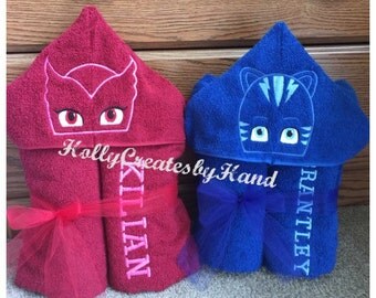 PJ Masks Inspired Hooded Towels