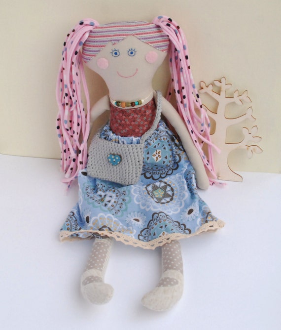 Soft Doll Toy Handmade Rag Doll Gift for Girl or Boy Retro