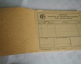 Book of receipts, tickets, SNCF Vintage, Notepad industrial, retro, Vintage Notebook, nostalgic book, industrial office, 1964