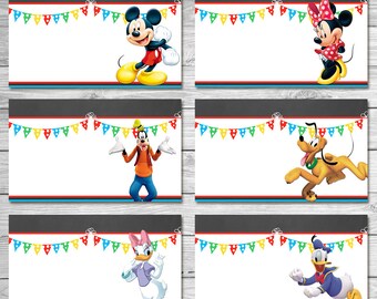 Mickey Mouse Clubhouse Food Tents Chalkboard // Mickey Mouse Clubhouse Birthday Party // Mickey Mouse Clubhouse Food Labels - Party Favors