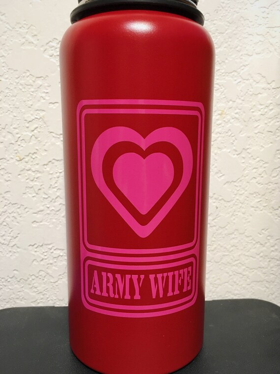 Army Wife Vinyl Decal for Hydro Flask Water by CustomHydroFlasks