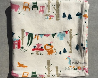 Organic Baby Blanket, Animal Picnic