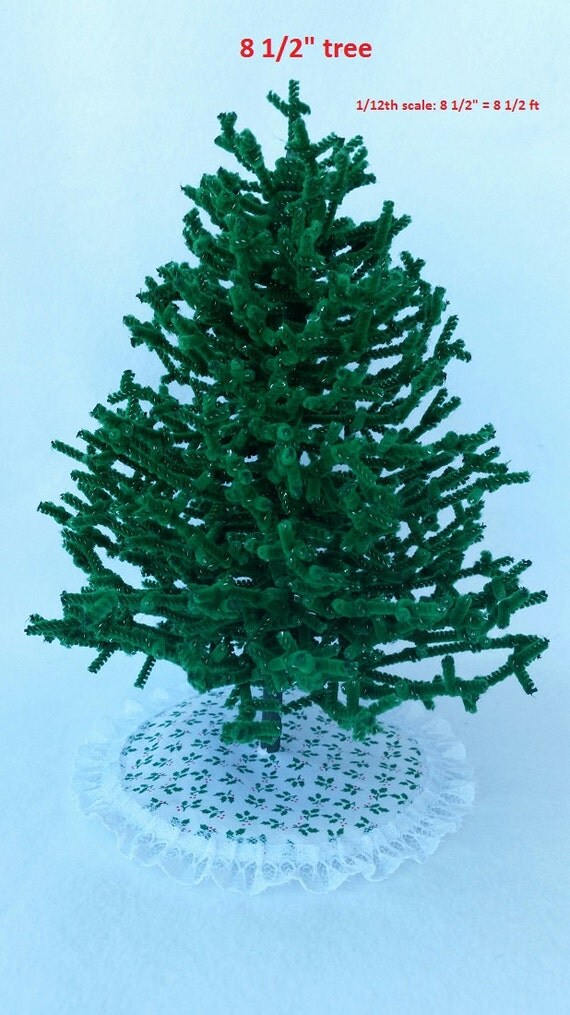 miniature chenille christmas tree dollhouse scale 8 5 inch miniature chenille christmas tree dollhouse scale 8 5 inch