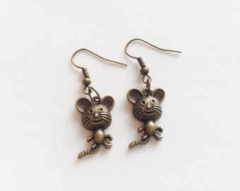MOUSE Earrings Mouse Jewelry Mouse Gift Animal Lovers Gift Mickey Mouse Earrings Mickey Mouse Jewelry Animal Jewelry Animal Earrings Gift
