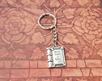 Once Upon A Time Book Keyring, Fairytale Keychain, Book Lover Gift, Fantasy Keyring, Reader Gift, Teacher Gift, Book Charm, Book Keychain