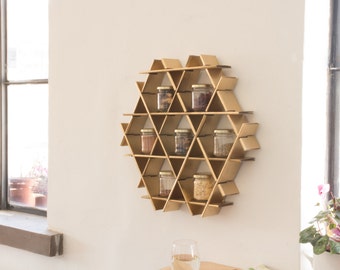 Wall Spice Rack, Floating Kitchen Shelves, Spice Holder, Kitchen Rack, Kitchen Storage, Kitchen Organization, Jar Storage, Kitchen Shelving