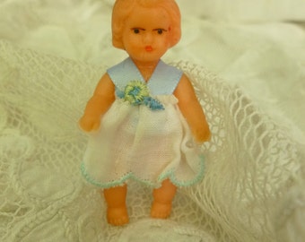Vintage Miniature Doll 70s. Miniature Dollhouse Baby Doll