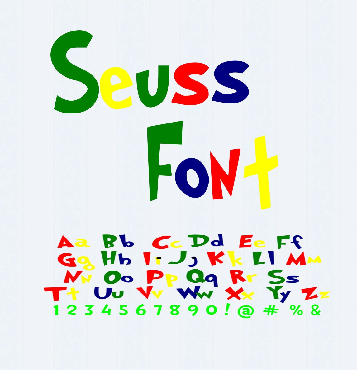 Download Dr Seuss inspired SVG Font Digital Letters by JenCraftDesigns