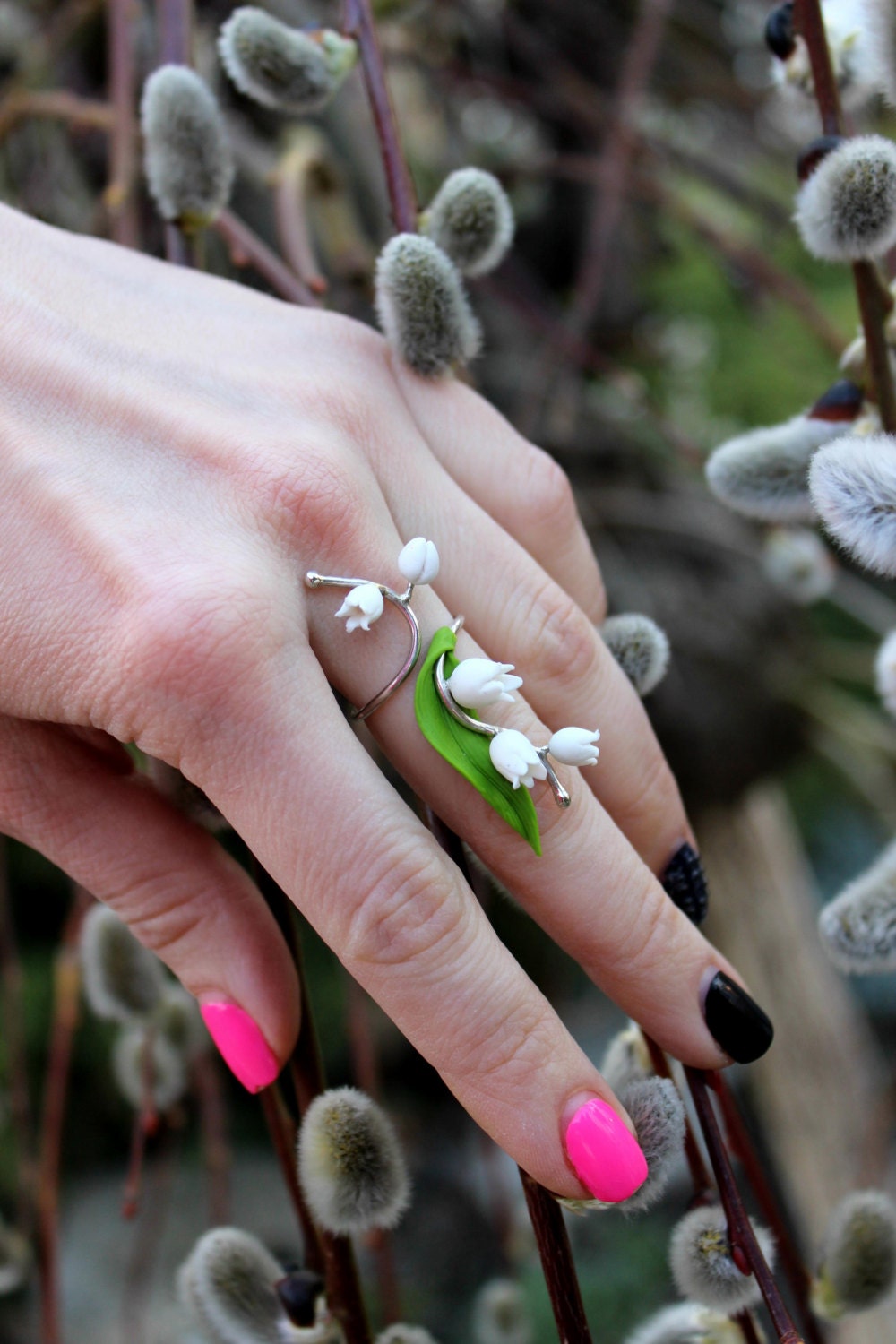 Lily of the valley 925 Sterling Ring Floral Jewelry Silver