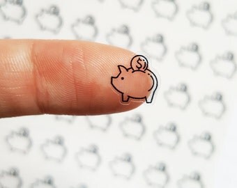 49 Piggy Bank Stickers, Piggy Bank Planner Stickers, Day Designer Stickers, Passion Planner, Bullet Planner, Erin Condren | B112