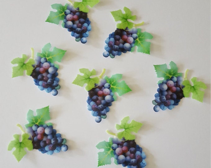 Edible Grape Clusters, Double-Sided Wafer Paper Toppers for Cakes, Cupcakes or Cookies