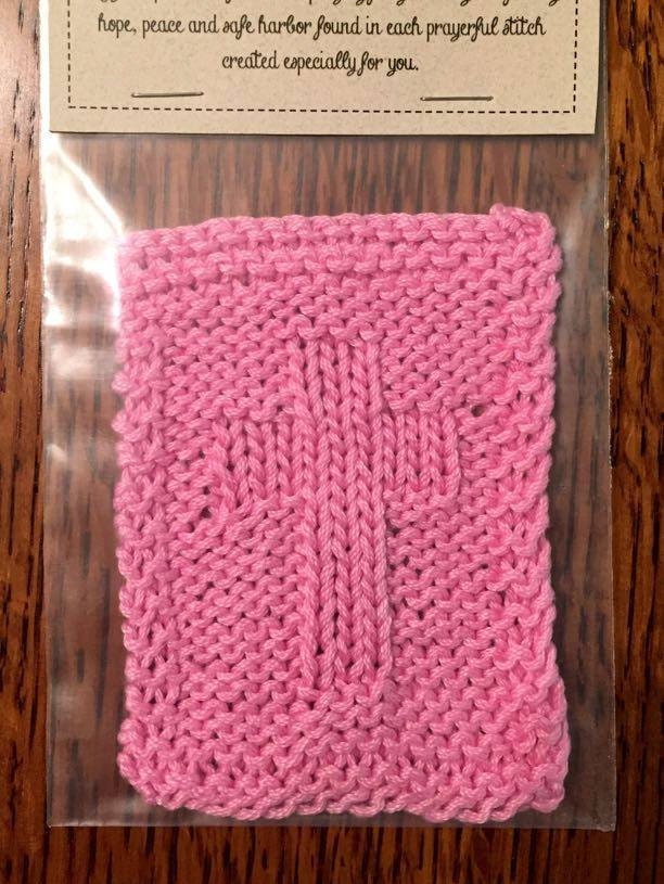 Knit Pattern Cross Pocket Prayer Square And T Tag Easy 