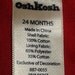 Vintage Oshkosh Baby Toddler Red White Stripe Denim Overalls Knit Lining Snap Legs Sz 24 Mo Classic