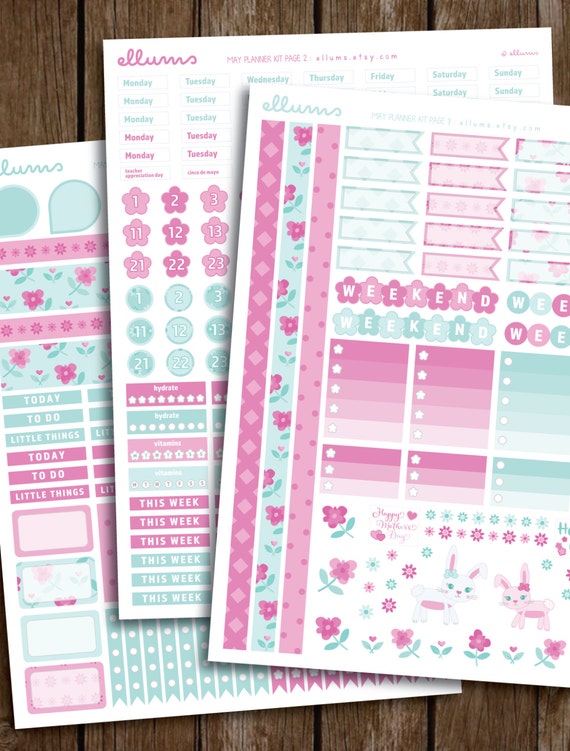 May Planner Stickers PRINTABLE Instant Download DIY May