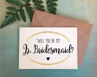 Will You Be My Junior Bridesmaid Card, Junior Bridesmaid Gift, Junior Bridesmaid Proposal, Red Fern Studio