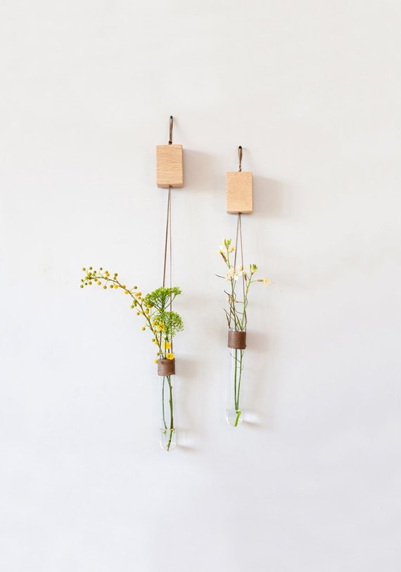 Hanging Vase Glass Tube Vase Green Vase Wall Hanging Test