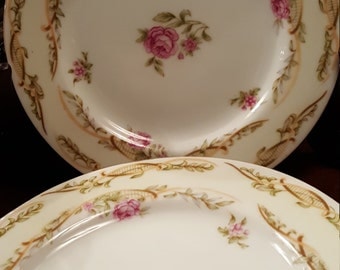 Orion Fine China Pink Rose Made in Occupied Japan Set of 5 Bread and Butter Plates