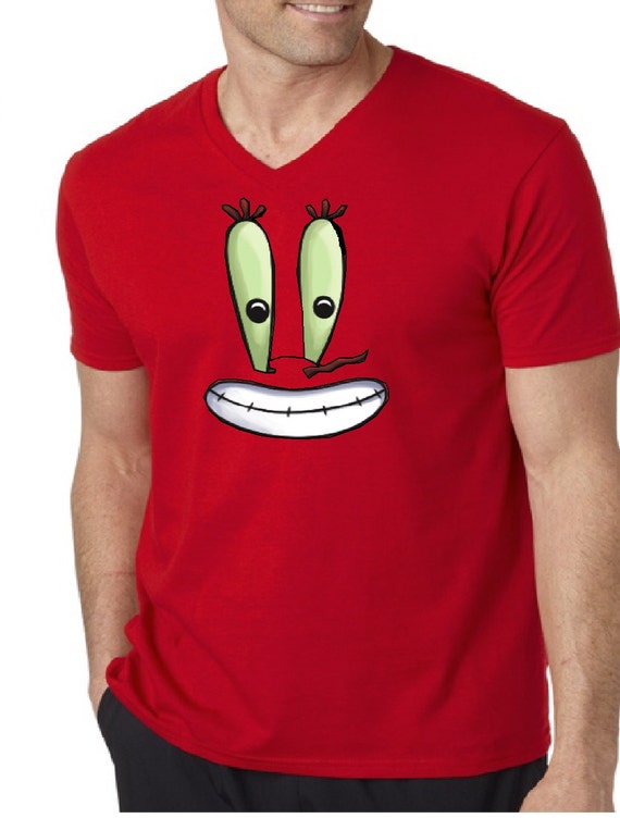 Mr Krabs men's v neck shirt Sponge Bob character Shirt by KMGear