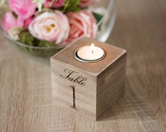 Table Numbers Wedding Wooden Table Numbers Holder Rustic Wedding Decoration Centerpiece Table Numbers Candle Holder