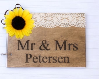 Rustic Guest Book Wooden Guest book Wedding Personalized guestbook Country Wedding Decoration Reception wedding book