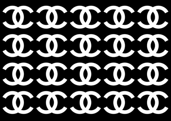 Set 20 Chanel logo stickers vinyl decals by CustomDecalsOnline